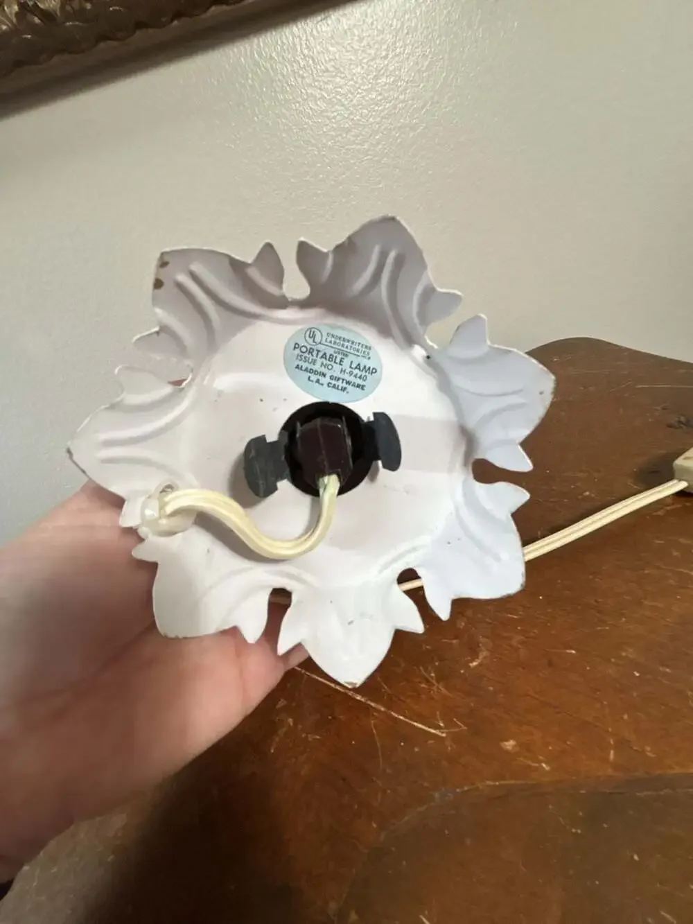 Vintage Capodimonte Ceramic Floral Rose Arrangement Night Light Lamp Base